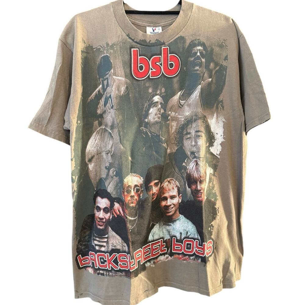 Vintage Y2K Backstreet Boys Mexico 2001 Tour Double Sided Rap Shirt Adult Large